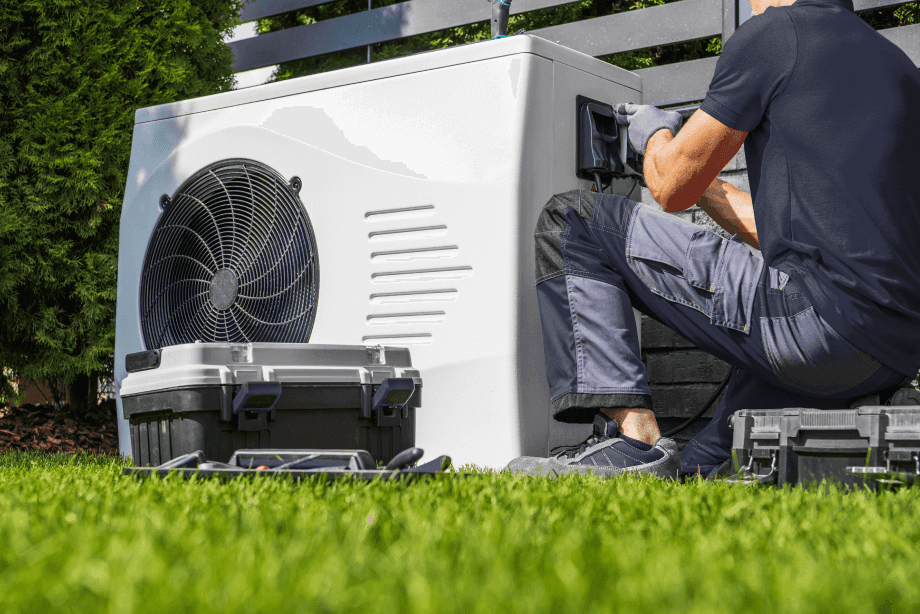 Professional heat pump installation and construction work